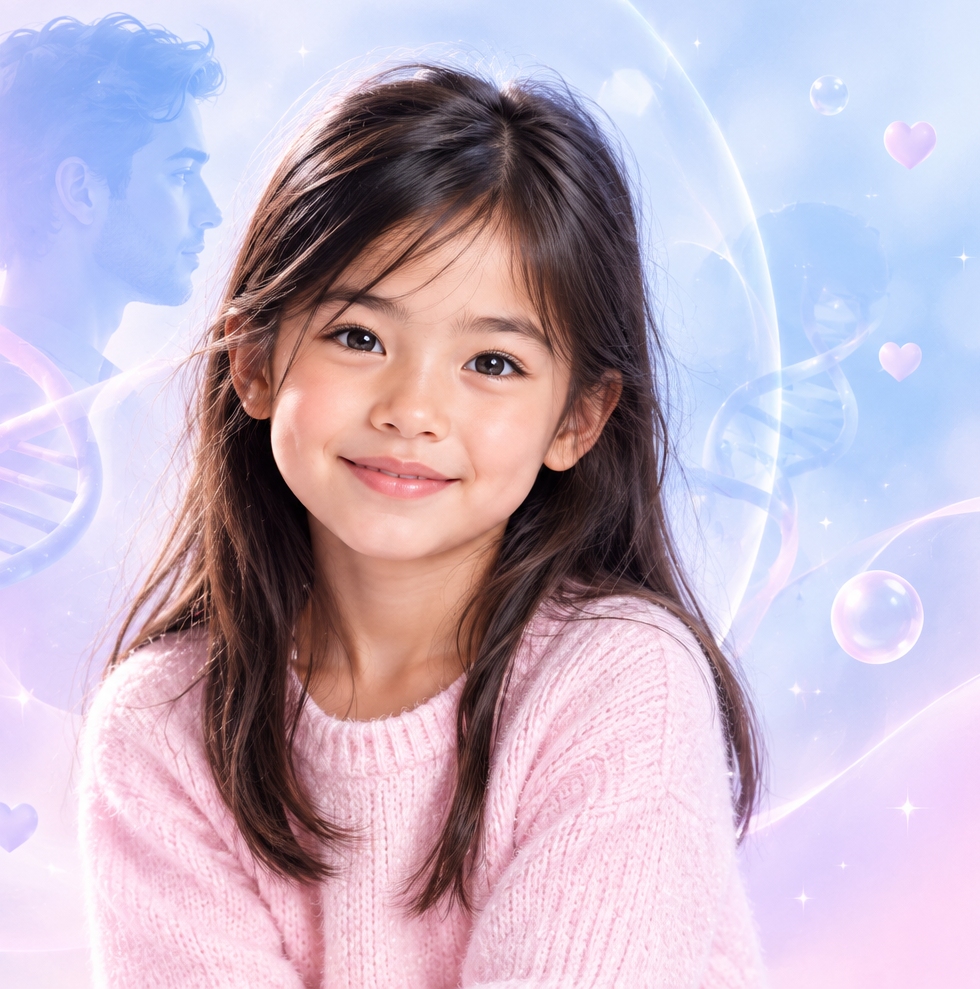 Petite fille métissée chinoise et française
